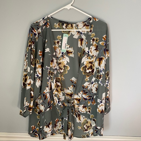 West Kei Tops - sage green wrap top